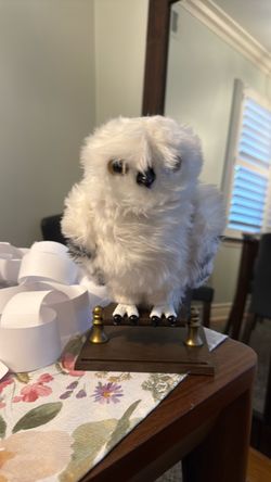 Hedwig White Owl Plush Figure on Perch