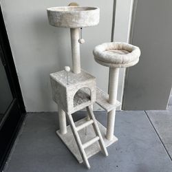 New In Box 51 Inch Tall Beige Color Cat Tree Adult Or Kitchen Pet House Scratching Play Post Furniture Scratcher 
