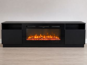 🔥 Modern TV Stand w/ Built-In Fireplace – ONLY $60! 🔥
