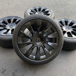 20” Tesla Model Y Induction Factory Oem Wheels Rims Tires Everything Tesla Original Brand New Set Of 4
