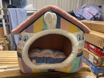 Plush Pet House Bed with Bunny Design