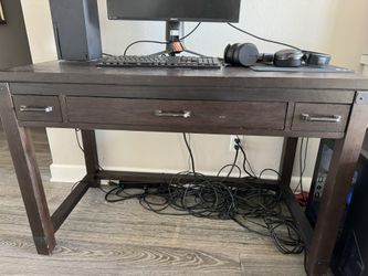 dark stained desk