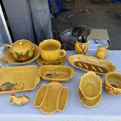 Vintage Yellow Ceramic Kitchenware