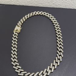 Gold plated Iced out Cuban link chain 20.5 inch throw offers read description below 