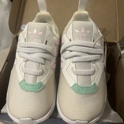 Adidas Kids Flex Sneakers (White/Pink/Mint)