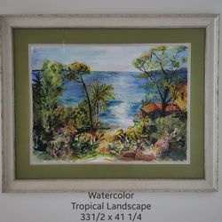 Original Watercolor Painting, Tropical Seascape