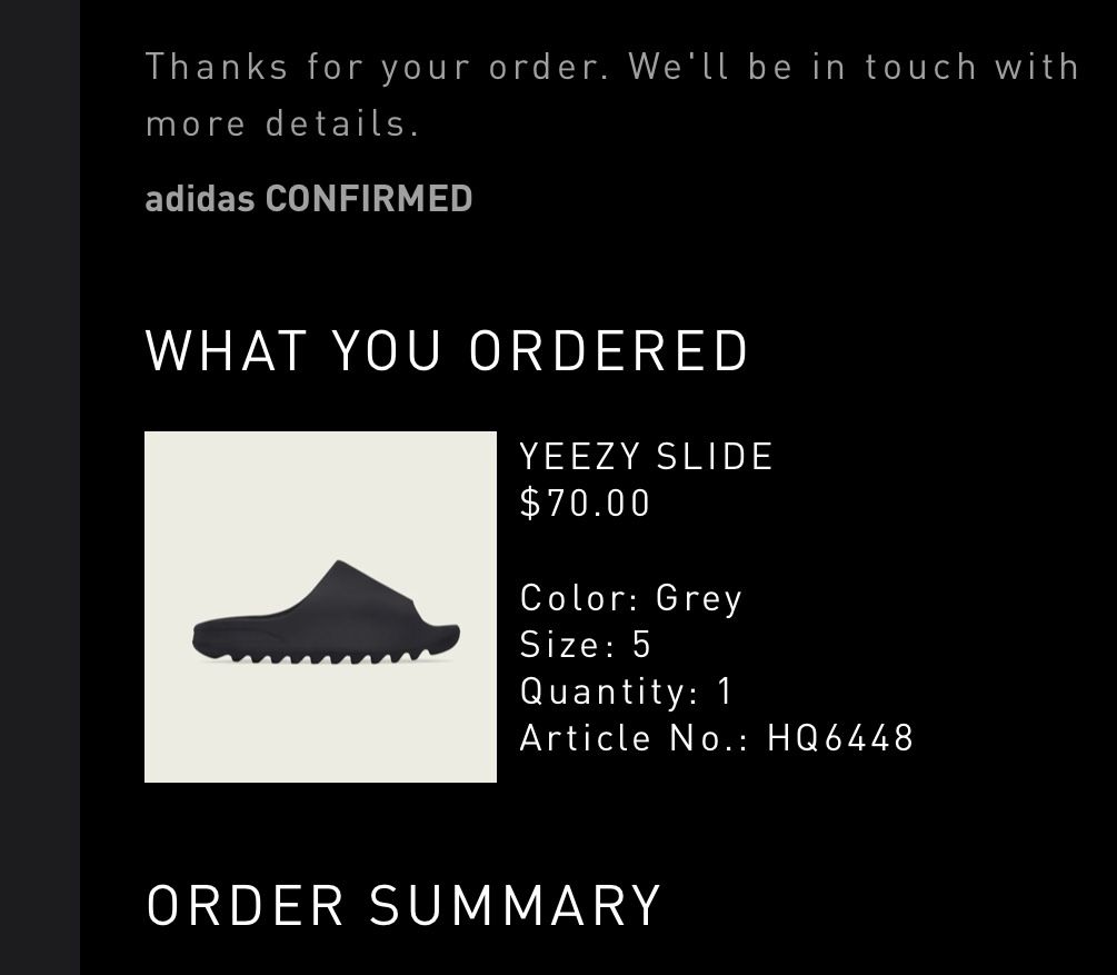 Adidas Yeezy Slide Onyx Black Size 5M/6.5W