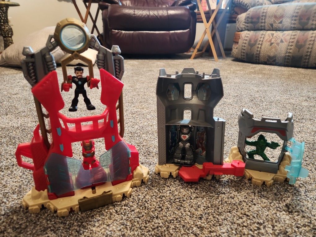 Playskool Marvel Super Hero Adventures Iron Man Armour Up Fortress Playset
