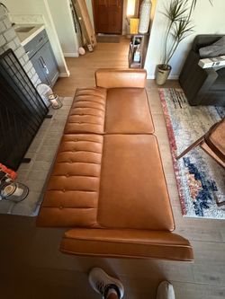 Light Brown Faux Leather Couch