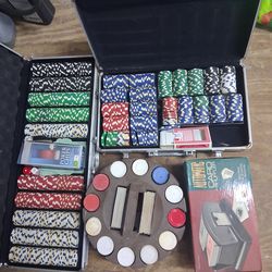 Poker chips sets, cards, &  shuffler