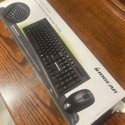 New Black Keyboard and Wireless Mouse 