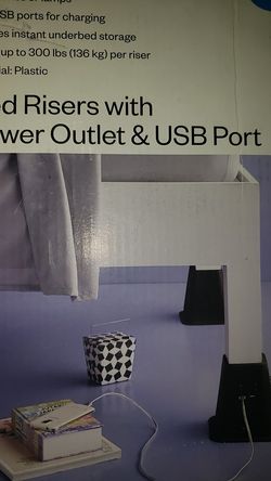 Bed riser with power outlet and usb