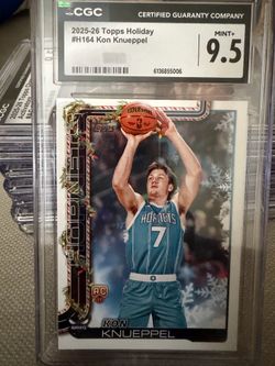 2025-26 Topps Holiday Kon Knueppel rookie (RC) card #H164 in a CGC mint+ 9.5