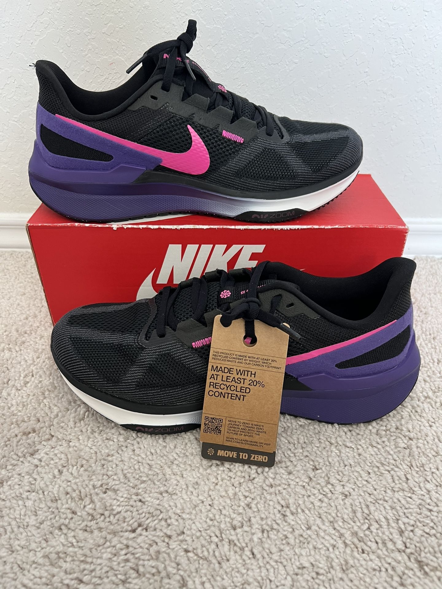 Nike Structure 25 Black Anthracite Field Purple Laser...