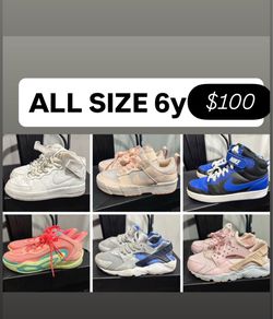 Nikes all size 6y $100