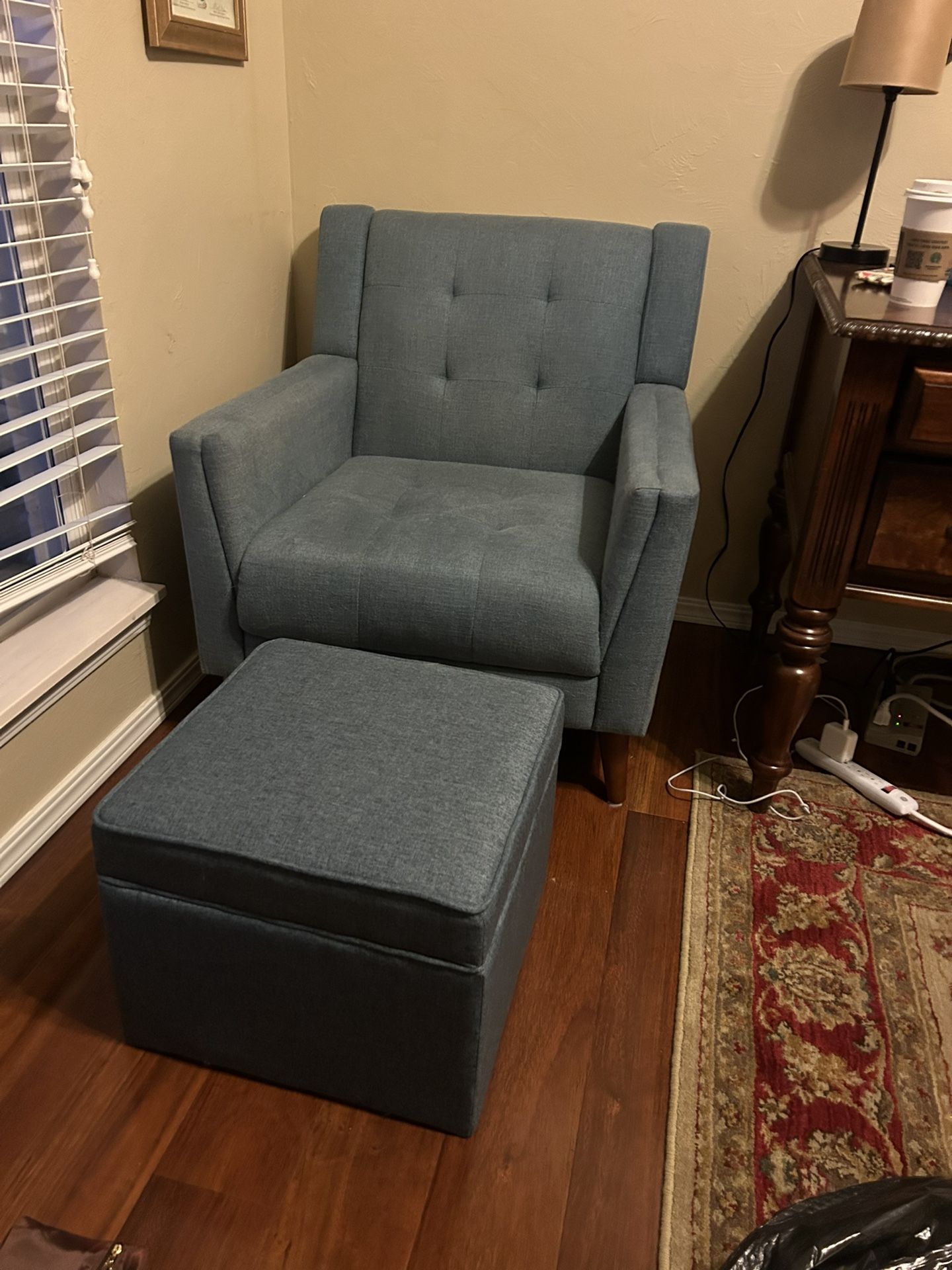 Blue Sitting Chair And Stool