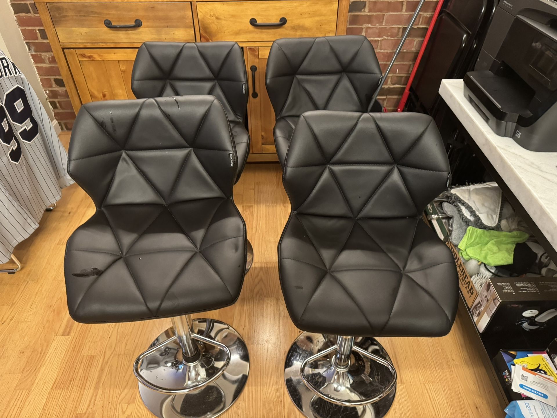 Bar chairs (Black leather) $100