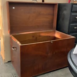 43" Length Vintage Wood Chest Trunk Storage Box  (heavy)