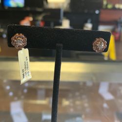 10K Rose Gold Diamond Studs
