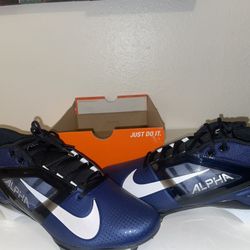 Nike Alpha Menace 4 Pro Football Cleats Navy Blue Men's Size 12 FD7037-401