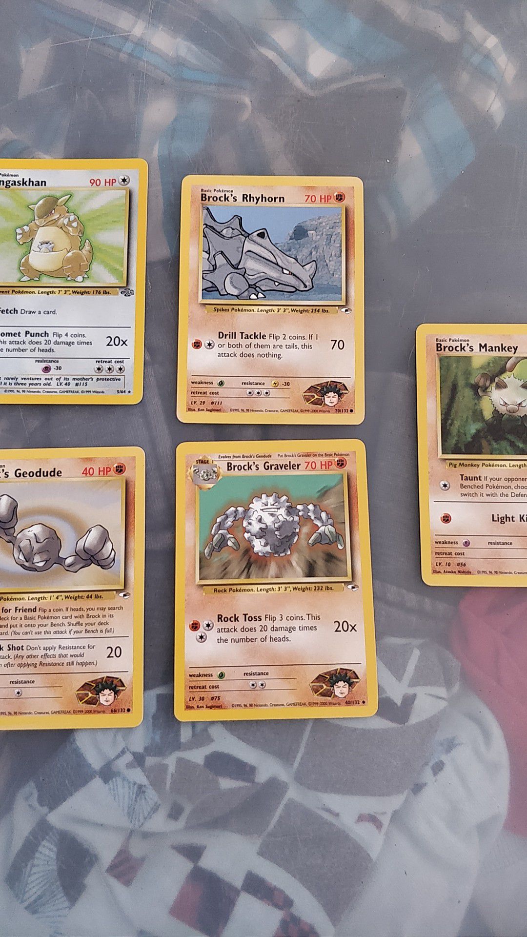 Brock collection Pokemon cards