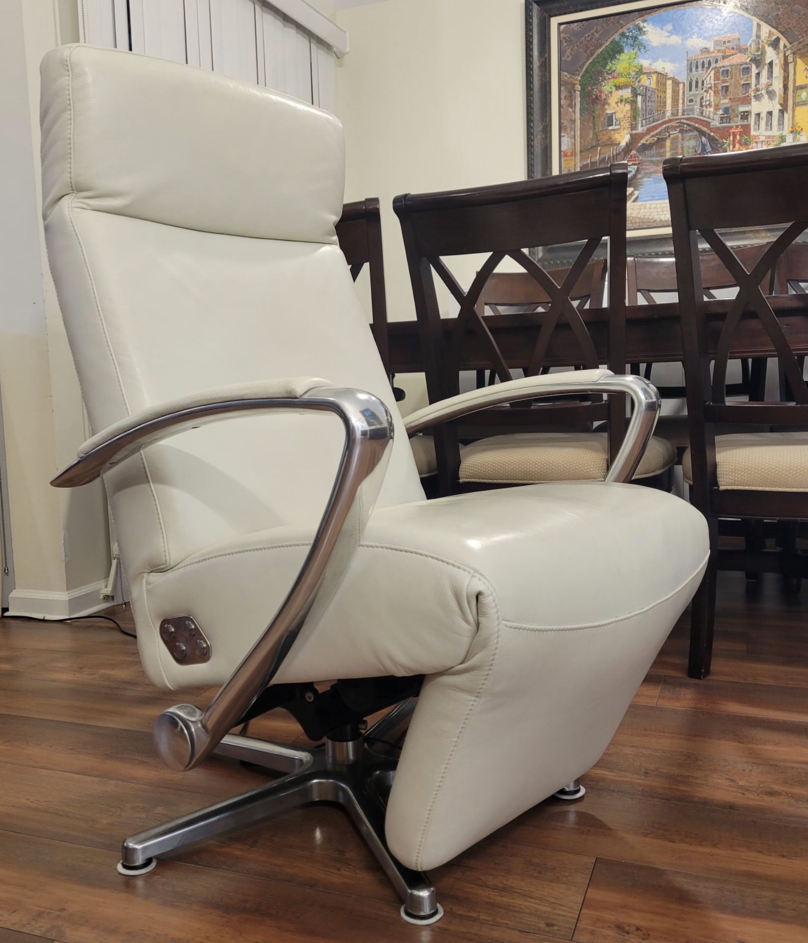 W. Schillig Genuine Leather Power Recliner Chair