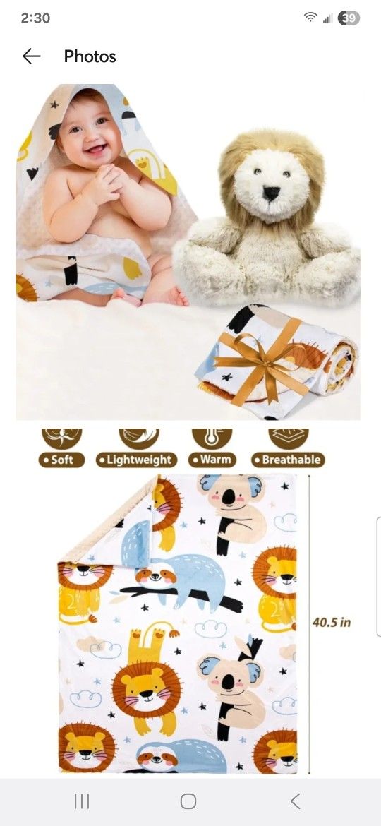 Lil Snuggers Lion Security Baby Blanket Newborn Stuffed Animal Snuggle Toy Loveys
- for Babies Registry & Nursery Character Blanket
New in box