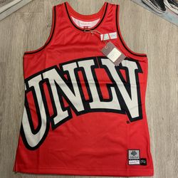New Mitchell & Ness Men's Las Vegas UNLV Runnin' Rebels Big Face Tank Top Jersey S - L