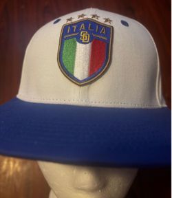 Italia San Diego Padres Snapback Hat White Blue Brim