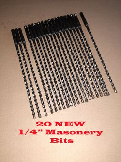 20 1/4" X 10" Carbide Tipped Masonry Bits