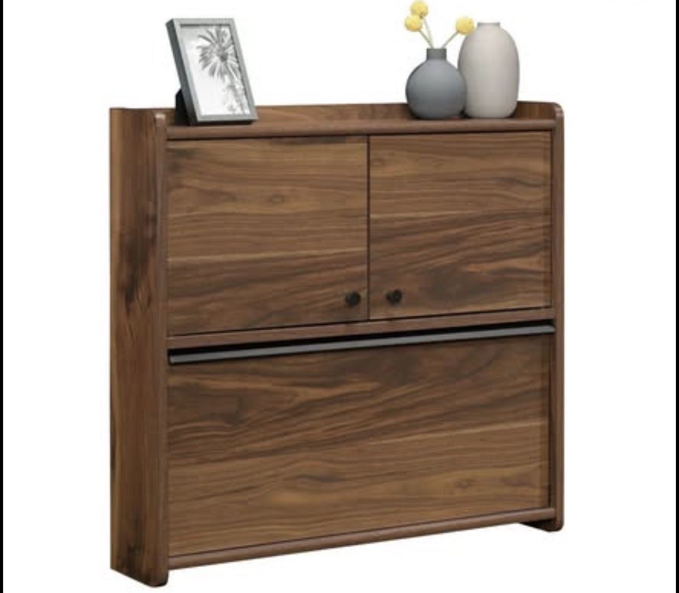 Sauder Harvey Par Floating Wall Desk, Grand Walnut Finish