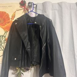cropped leather jacket 