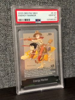 PSA 10 Energy Marker E-43 Young Goku Dragon Ball Fusion World SB01 English