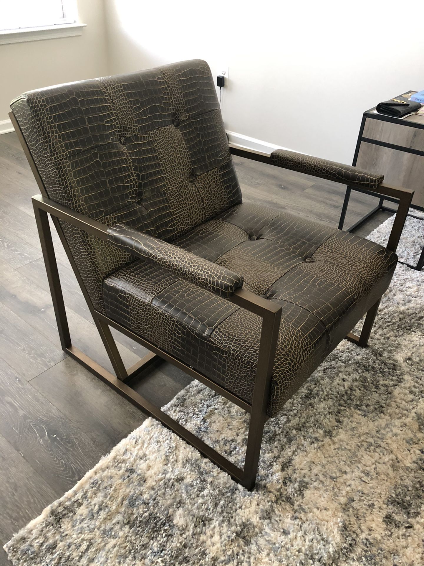 Nice Modern Chocolate Snakeskin Arm Chair