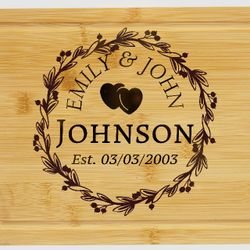 Custom Cutting Board For Couples