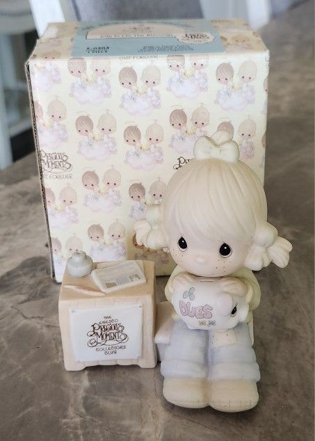 Enesco 1983 Precious Moments Figurine #E-0404 Join In On The Blessings Girl Piggy Bank