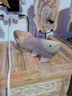 Hand-Carved Wooden Fish Sculpture