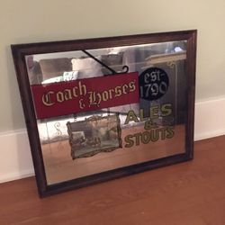 Vintage Framed Mirror Coach & Horses