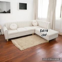 69.5" White Flannel 2-Piece Living Room Sofa Set