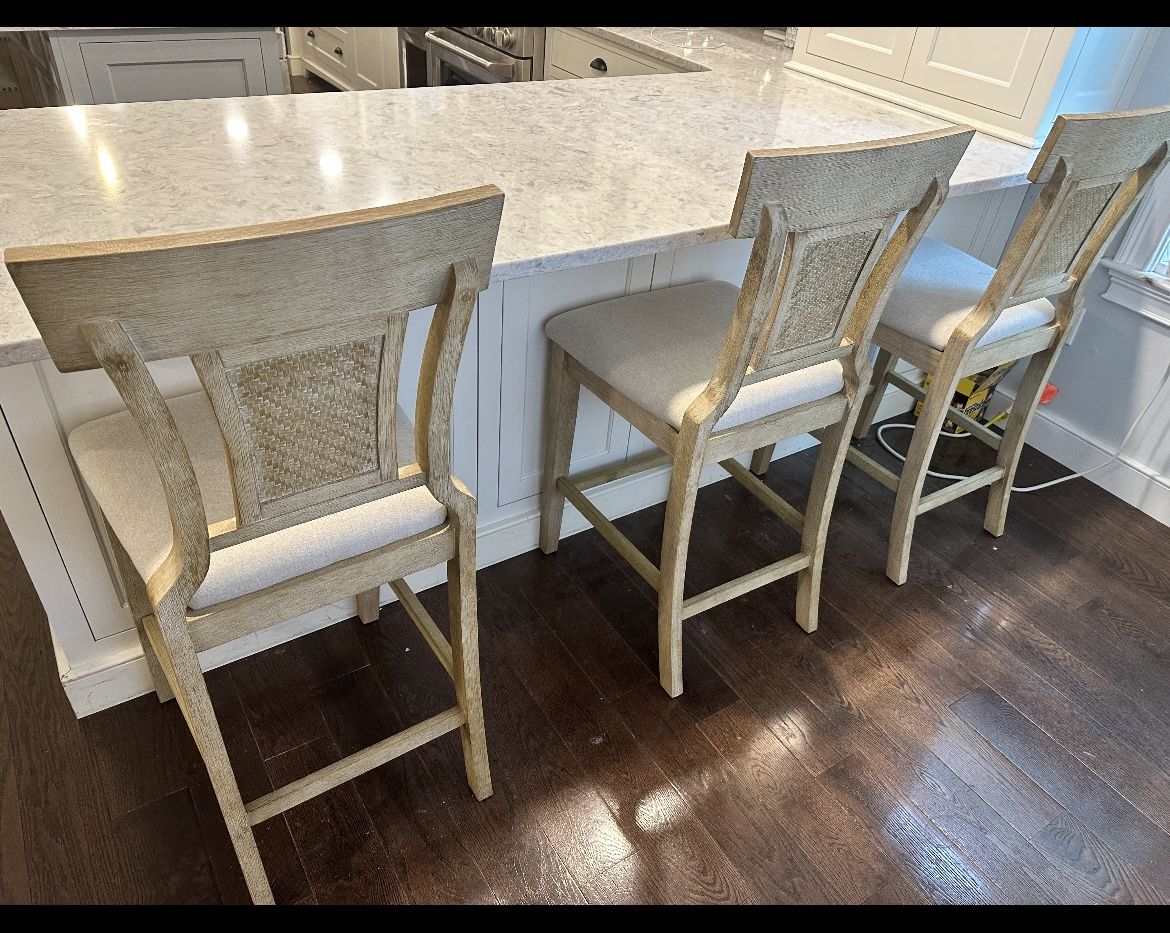 3 Counter Stools With Backs 