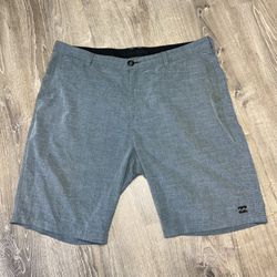 Billabong Crossfire Submersibles Shorts Size 38 Blue Hybrid Stretch Surf Golf