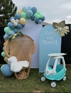 Baby Shower / Wedding wicker chair, and shelf