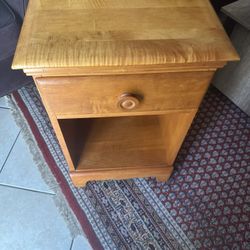 Maple Solid  Wooden Vintage Nightstand.