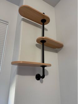 Wooden Shelf with 3 Circle Hook