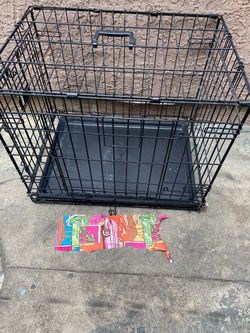 Black Wire Dog Crate with Tray