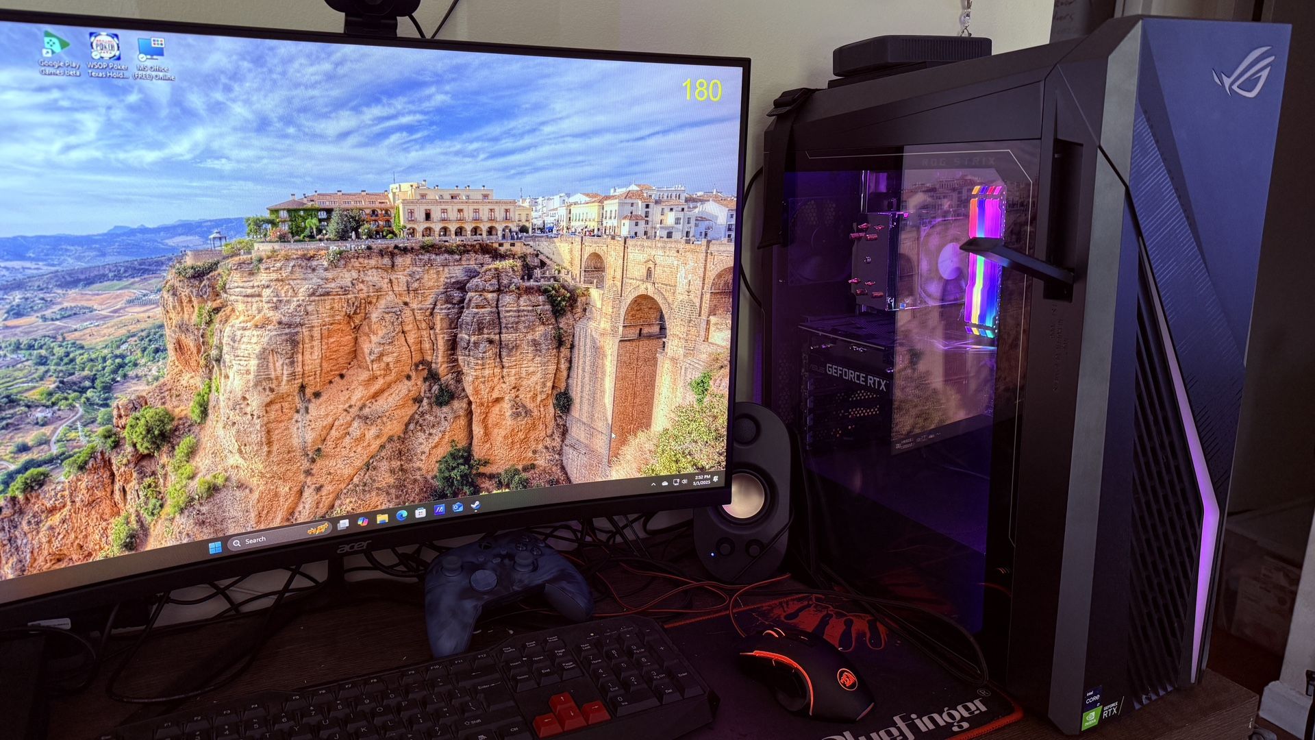 Asus ROG Gaming PC With Curved gaming Monitor Package