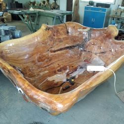 Bathtub Carved From A Single Solid Piece Of Wood