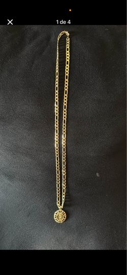 Gold-Plated Brass Chain with Virgin Mary Pendant (Adorned with) Cubic Zirconia