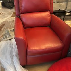 Recliner Leather Red Chair - 