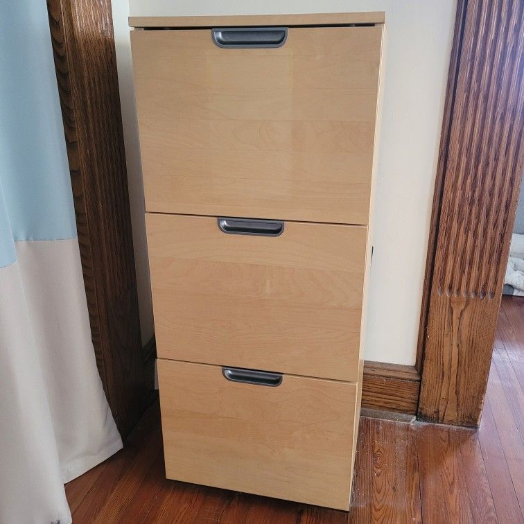 Locking Wooden File Cabinet